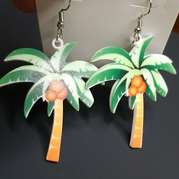 3 PACK Palm Palm Tree Earrings Lazer Printed - Picture 6 of 8